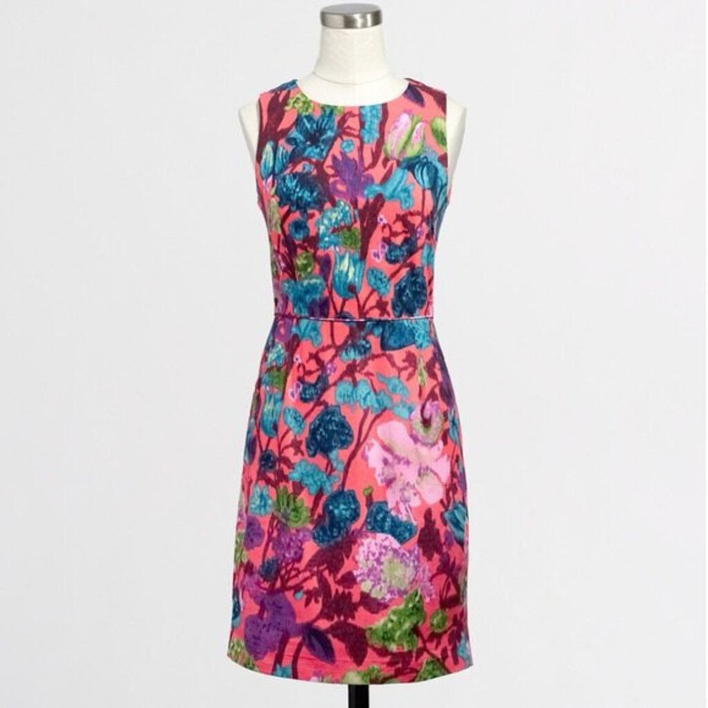 J. Crew Colorful Floral Work Dress